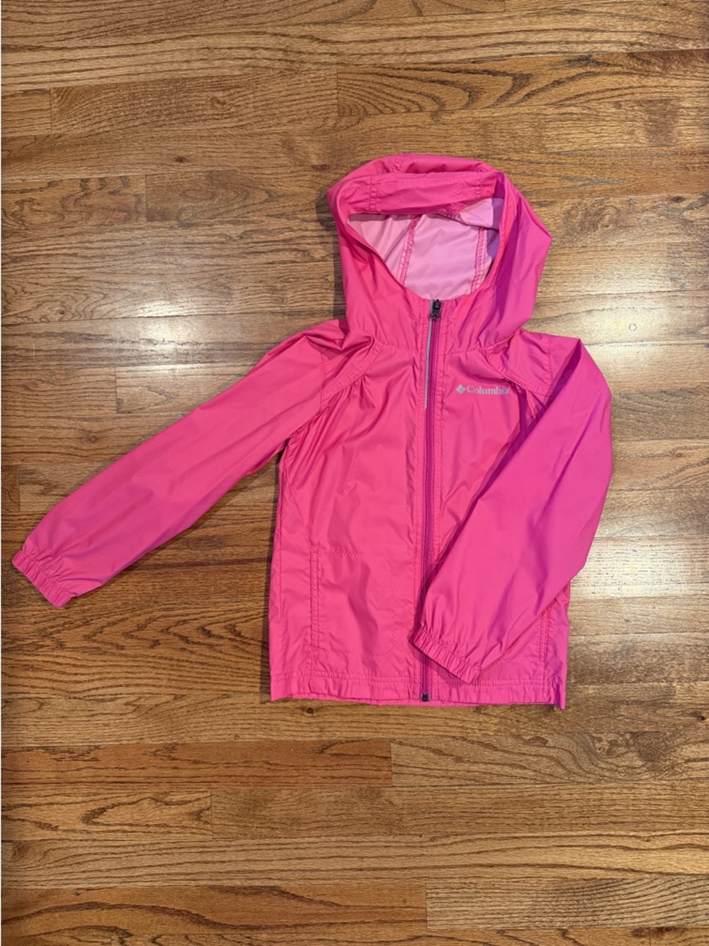 Kids XS Columbia Bright Pink Hooded Windbreaker